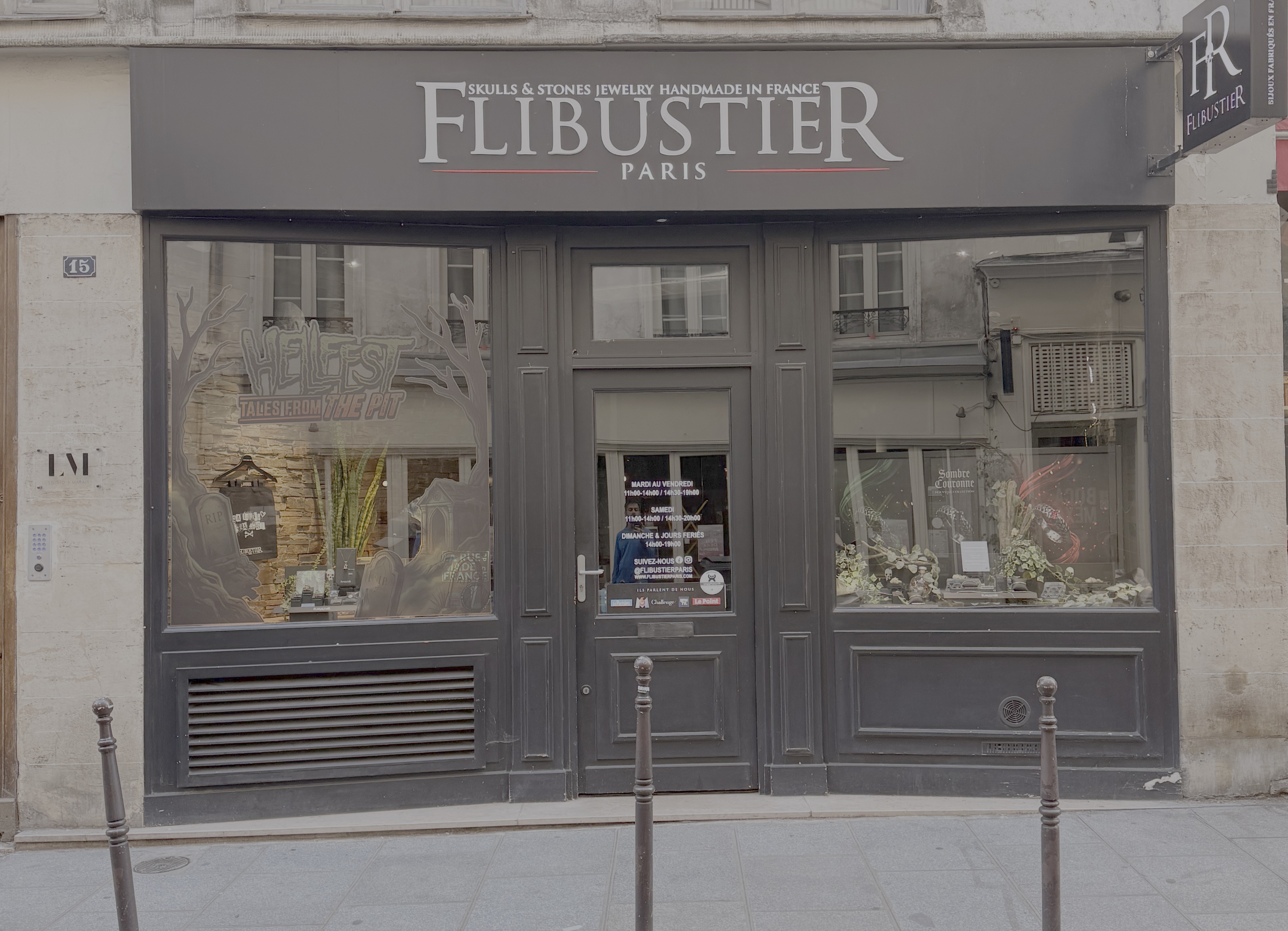Le Flibustier storefront in Le Marais